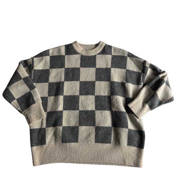Oak + Fort Checkered Knit Sweater - Picture 1 of 2